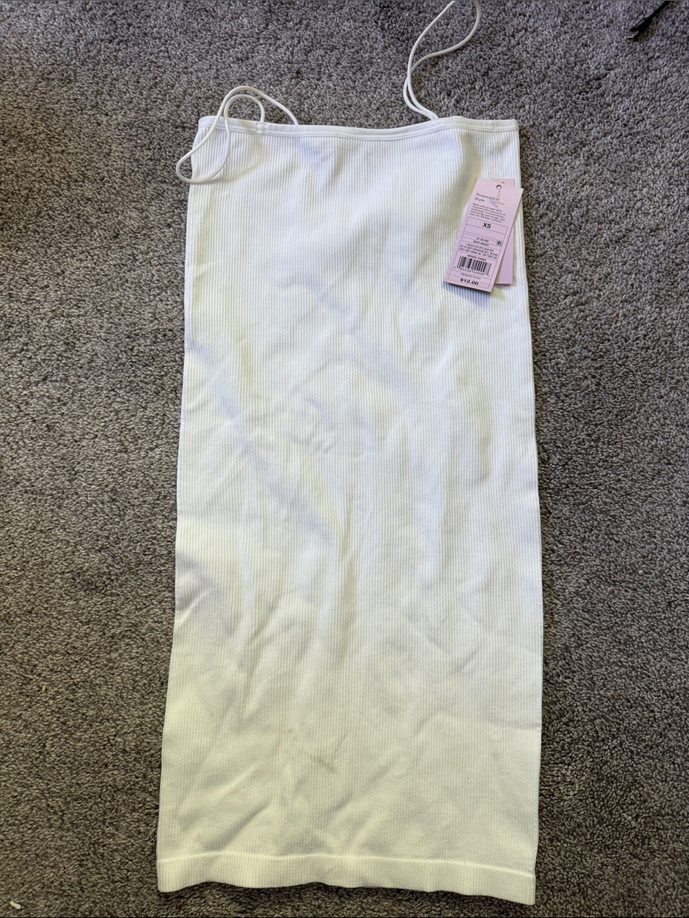 wild fable White Ribbed Midi Slip Skirt